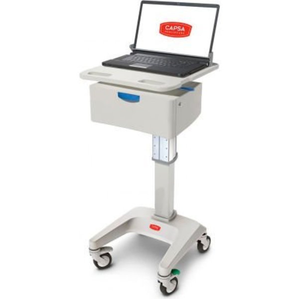 Capsa Solutions Capsa Healthcare LX5 Non-Powered Laptop Cart, One 6" Drawer, 45 lbs. Weight Capacity LX5-NG-D01-M-45